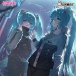 Vocaloid Hatsune Miku Neon Electronic Music Project Moeyu Miku Merch Black Hoodie